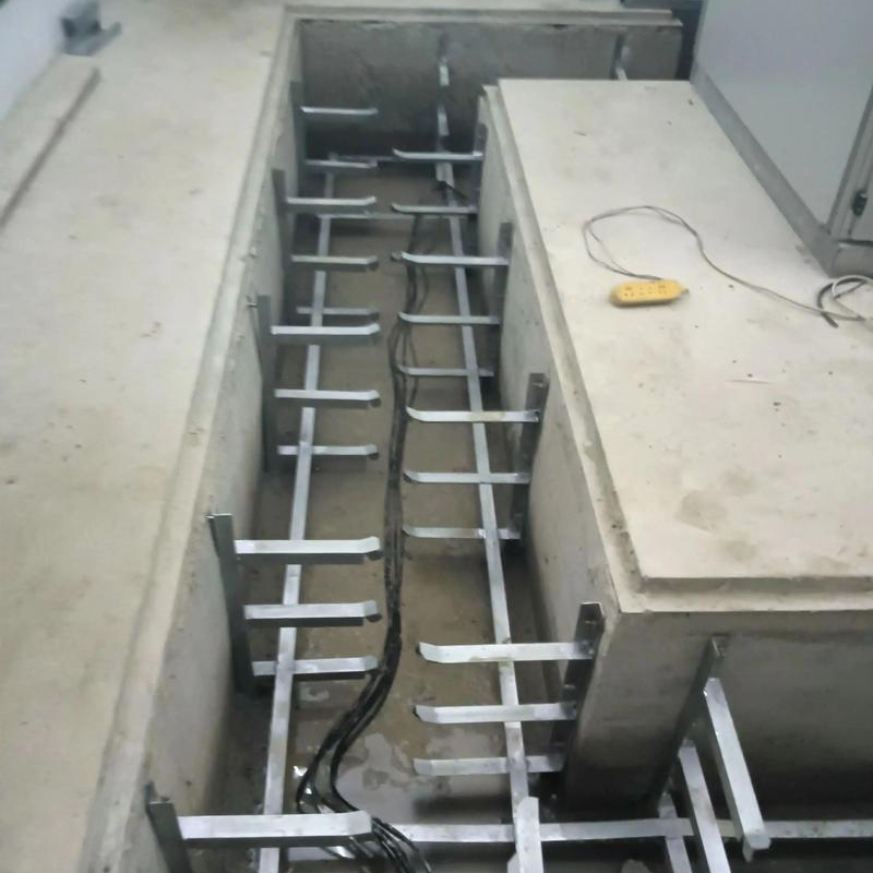 琼海中原2号配电房电缆沟支架施工完成